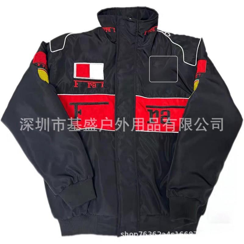 F1 Racing Embroidered Padded Jacket Retro Motorcycle Riding Baseball Coat Unisex