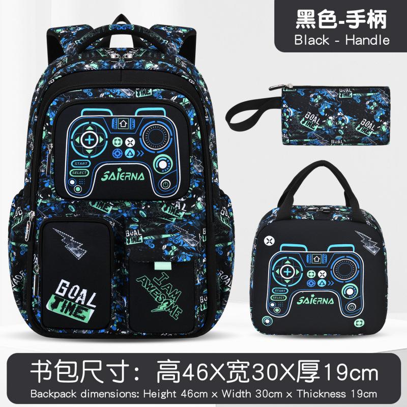 Pu Football Three-Piece School Bag Primary School Male Large Capacity Lightweight Game Console Backpack