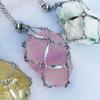 Silver Color Crystal Holder Cage Necklace Interchangeable Chain Necklaces  Party