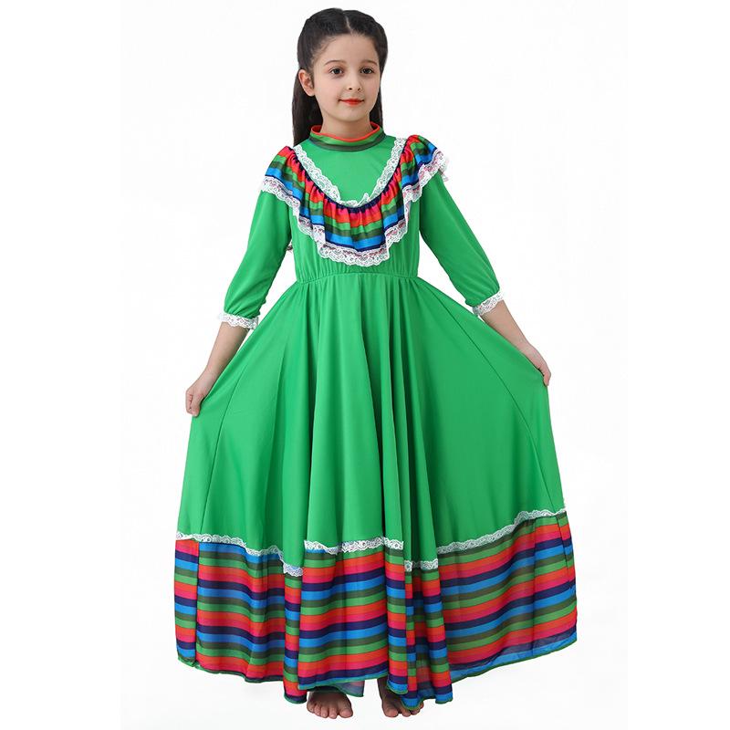Children's Fuchsia Mexican Folk Dance Dress - Day of the Dead Costume