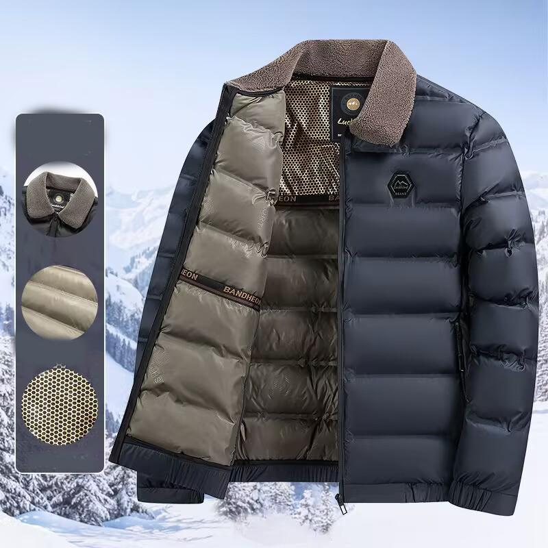 

Зимние парки с большим воротником для мужчин, утепленная повседневная верхняя одежда, приталенная верхняя одежда, водонепроницаемая теплая верхняя одежда-пальто со стойкой 3XL