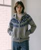 Vanone Atelier Kn4242 Nordic Knit Hood Zip-Up_Gray