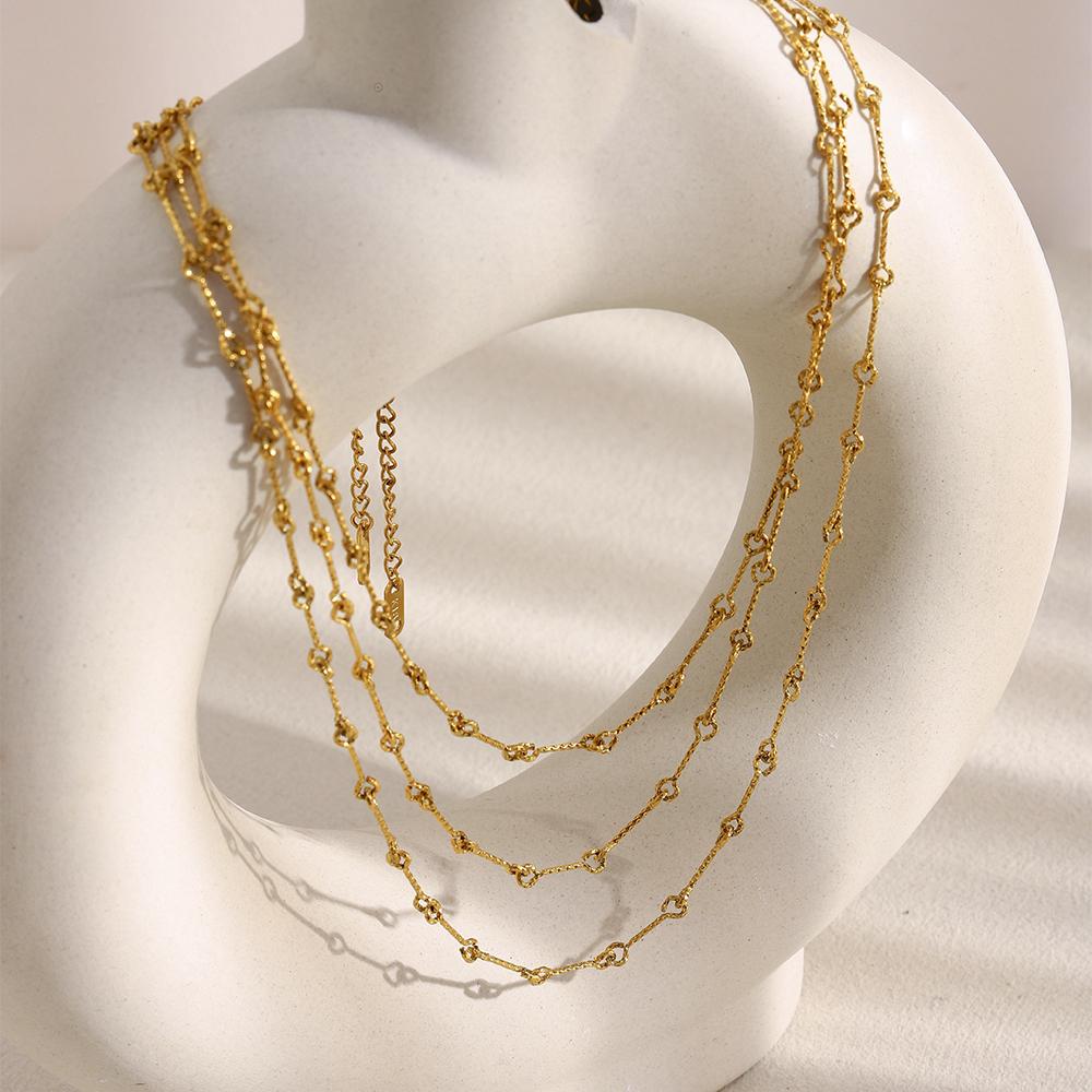 MamacitaSlay 316L Stainless Steel Geometric Necklace Waterproof 18K Gold Plated Jewelry Women's Creative Minimalist Necklace