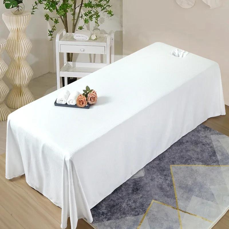 Solid Color Beauty Salon Massage Table Bed Sheet Hole Thick Therapy Bedsheet Physiotherapy Spa Clubhouse Massage Bed Sheet