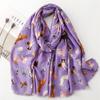 Autumn/Winter Cotton Linen Feel Scarf with Cute Dog Design - Women's Warm Shawl