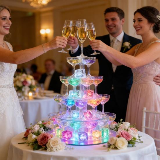 12 ks LED světlo Aktivace tekutinou Měnící barvu Ledové kostky Vícebarevné 7barevné LED Kostky ledu Potravinářské