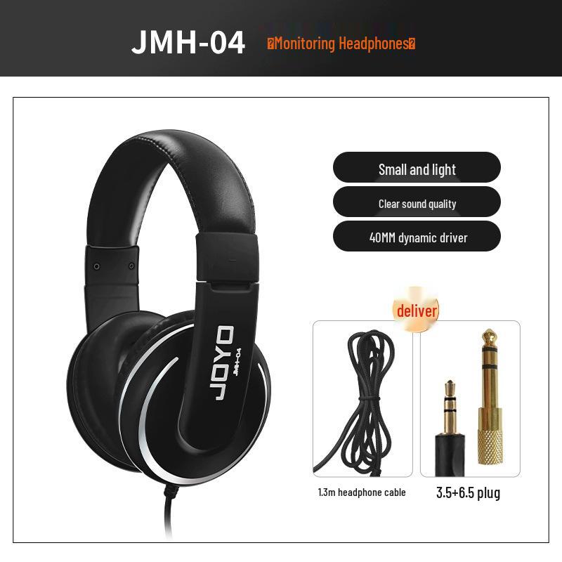 JOYO JMH-04 Over-Ear Monitor Headphones – Ideal for Electric Guitar, Piano, and Keyboard Practice