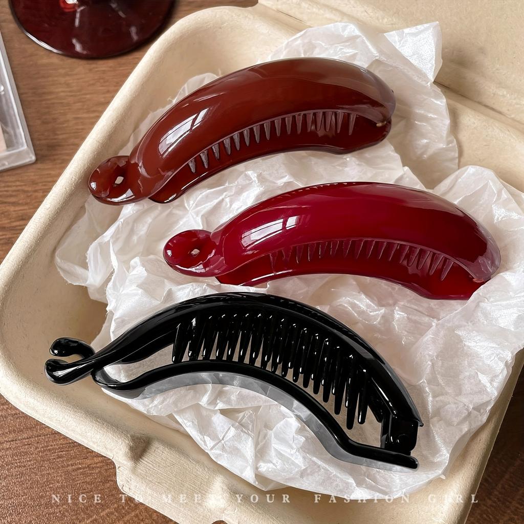 Banana Hair Clip, Horse Tail Buckle Clip, One-Word Clip, Retro Twist Clip, Elegant and Simple