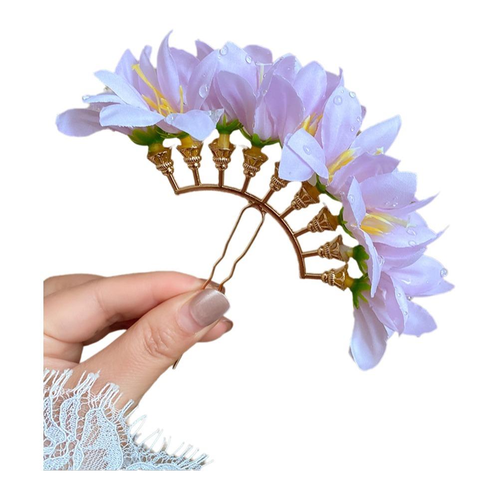 Süße chinesische rote Blume Haarnadel Super Fee Hochzeit Traditionelles Haaraccessoire Vintage Braut-Haarschmuck für Bräute