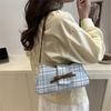 Casual Street Checkered Japanese Trend Simple Fashion Shoulder Armpit Crossbody Bag for Women