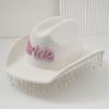 Popular Tassel Felt Cowboy Hat Alphabet Bride Bride High Sense Women's Hat European and American Style Top Hat