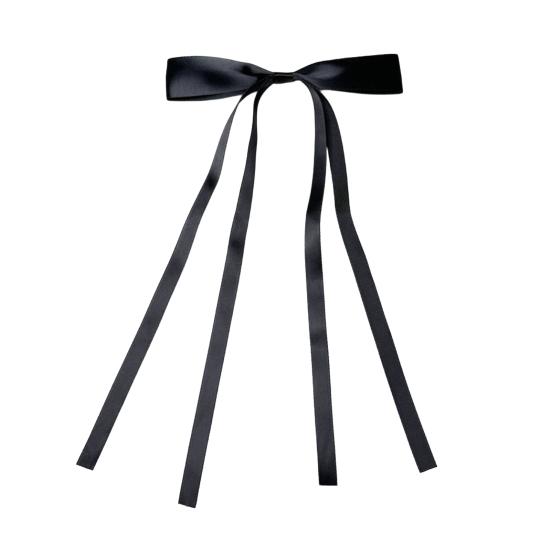 Spinka do włosów dla dziewczynki Długa wstążka Węzeł Dekoracyjna spinka do włosów Dekoracja tylnej części głowy Metalowe szpilki Akcesoria do włosów na Walentynki