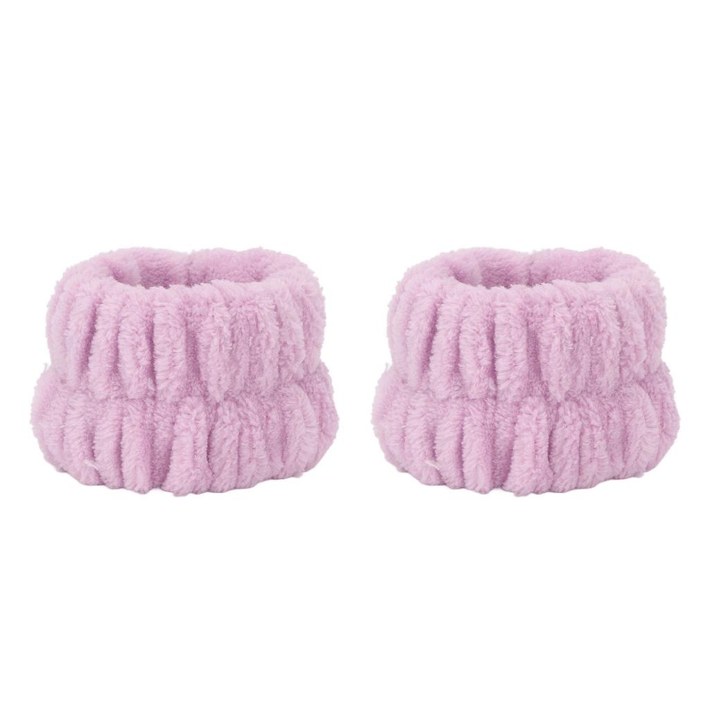 1 Pair Face Washing Wristbands Strong Water Absorption Skin Friendly Soft Pure Color Women s Wrist Towels for Home Travel