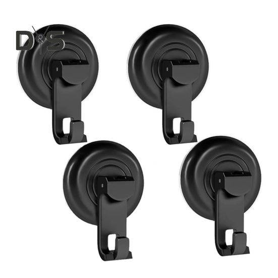 

4 шт. крючки на присосках держатели для полотенец прочные несущие быстро устанавливаемые многоцелевые мощные вакуумные крючки на присосках чёрный