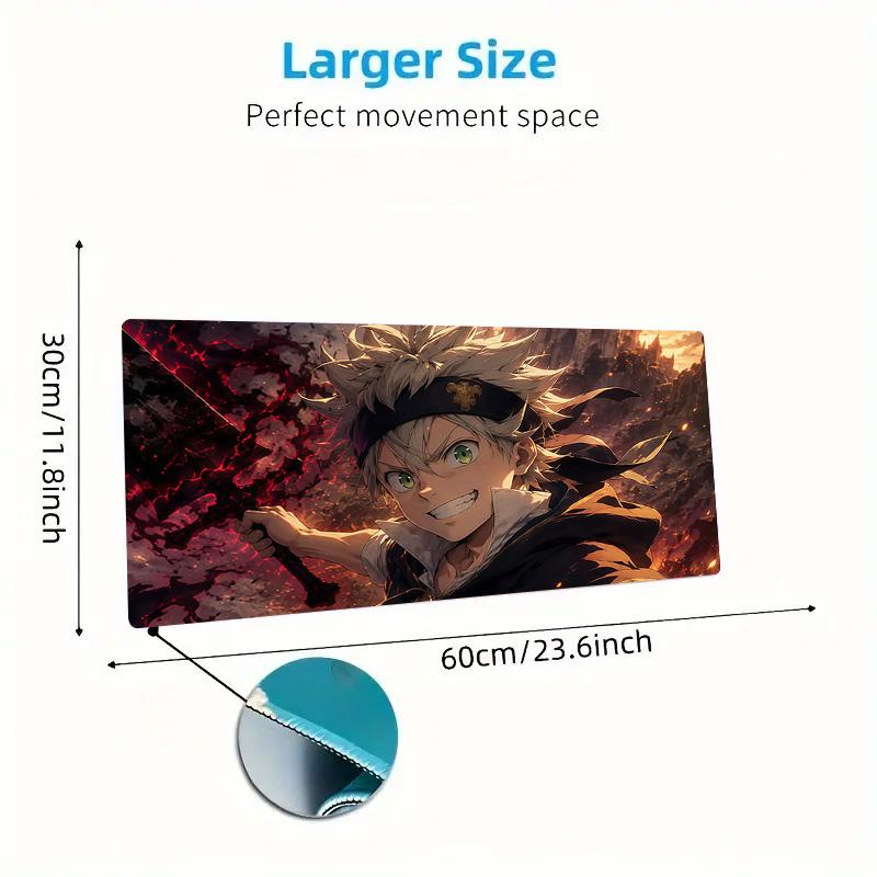Black Clover2 Print Cushion Non-slip Laptop Tablet Big Mousepad XXL Mat Mini PC Playmat With Lock edge
