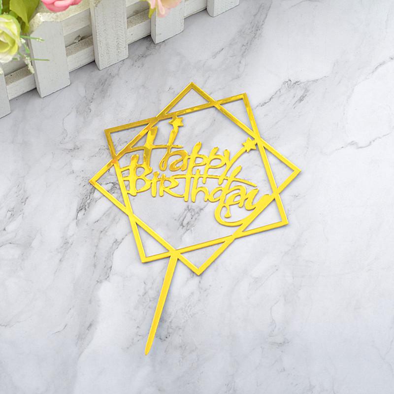 Gold & Black Mirrored Acrylic Cake Topper