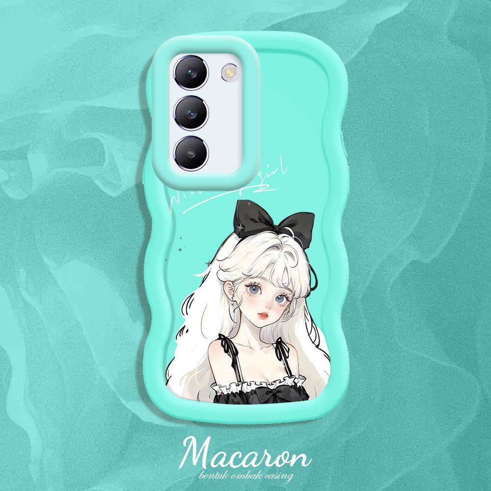 

М який силіконовий чохол Macaron Phone Case з малюнком Big Wave Edge Протиударний захисний гумовий чохол для OnePlus Vivo Motorola Moto Vivo Y39 5G синій