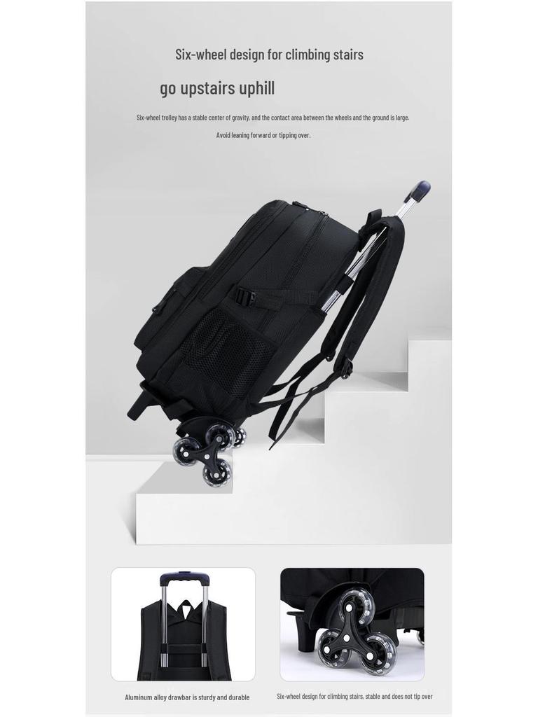 Wasserabweisender Trolley-Rucksack für die Klassen 3-6: Geräumig, mit Rollen, für Grundschüler