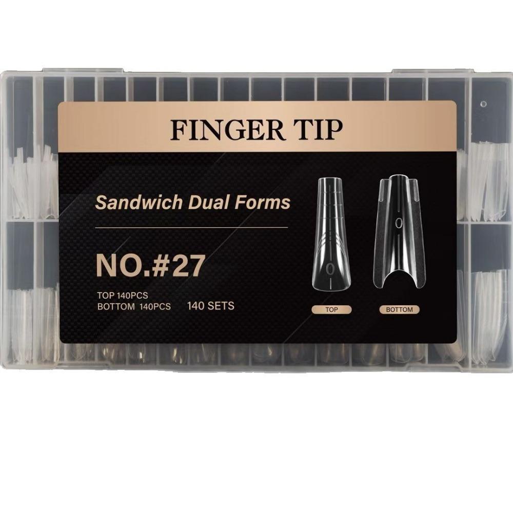 140/280pcs Square Oval Nail Extension Forms 14 Sizes Coffin Nail Molds  Manicure Tools