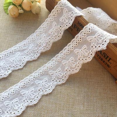 4 metri/lotto 4 cm di larghezza pizzo fiocco ricamo in puro cotone fai da te gonna bordo colletto biancheria da letto decorazione accessori