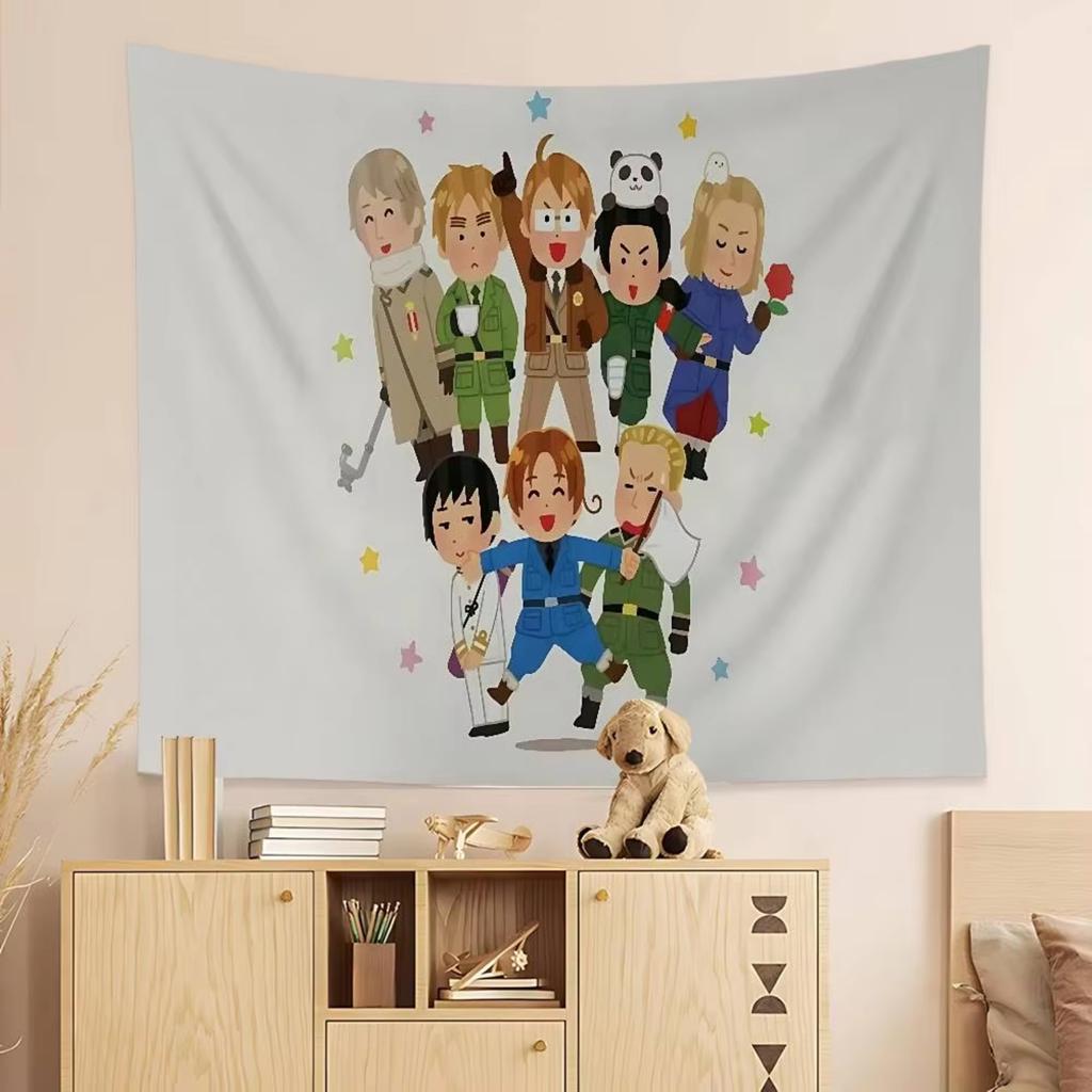 Anime Cartoon Hetalia Axis Powers Colorful Tapestry Wall Hanging Bohemian Wall Tapestries Mandala Wall Art Decor