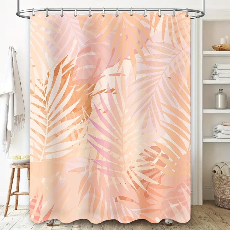 Morbida Elegante Tenda da Doccia con Stampa Palma Pesca Set Arredo Bagno per Casa Bagno
