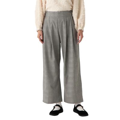 Afternoon Tea Living JG19 Karierte Halbweite Faltenhose, Grau