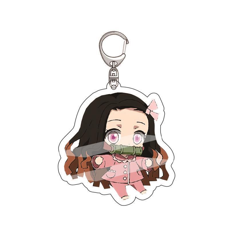 Anime Demon Slayer Acrylic Keychain Tanjiro Kamado Nezuko Zenitsu Inosuke Hashira Pendant Cosplay Perfect Gift for Fans Collection