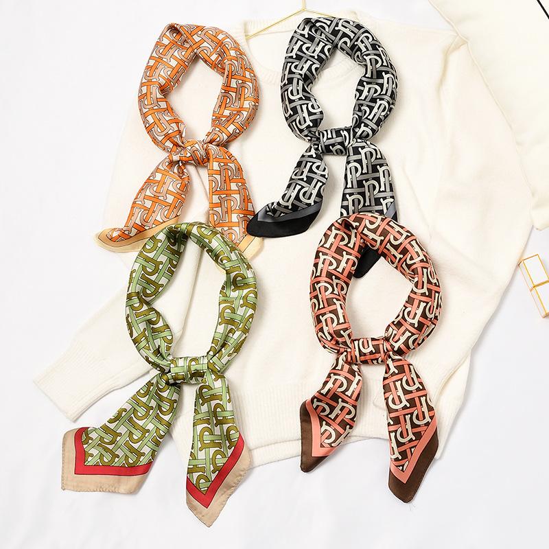 Small Square Scarf 70Cm Silk Scarf Women'S Scarf Versatile Thin Scarf, Summer Headband Decoration Ins Scarf Winter