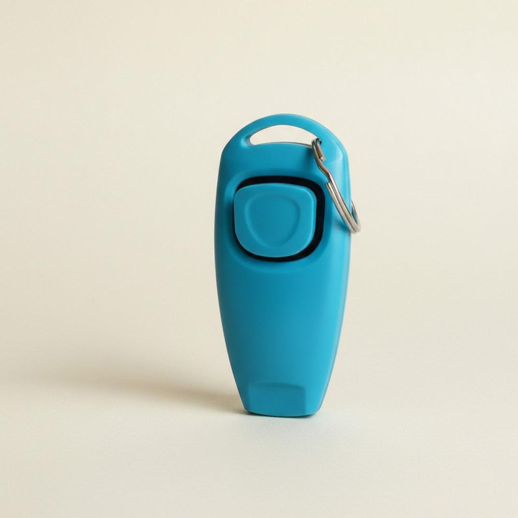 

2 in 1 Dog Training Clicker and Whistle with Key Ring Pet Puppy Trainer Flute Clicker for Dog Obedience Behavior Supplies синій