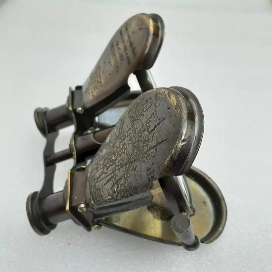 Antikes Messing Vintage Fernglas Nautisches Spyglass Sammlerstück Geschenk 4 Seite Graviert