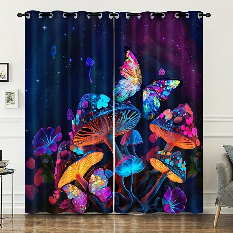 Colorful Unicorn Horse Mermaid Girl Children Window Curtain Blinds Living Room Kids Bedroom Kitchen Door Home Decor Bathroom2Pcs
