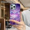 Phone Case: 2D Flat Design Suitable for iPhone 18, 17, 16, 15, 14, 13 Pro Film Protection Case, Couple Style, Purple Fantasy Heart, Christmas and Hall