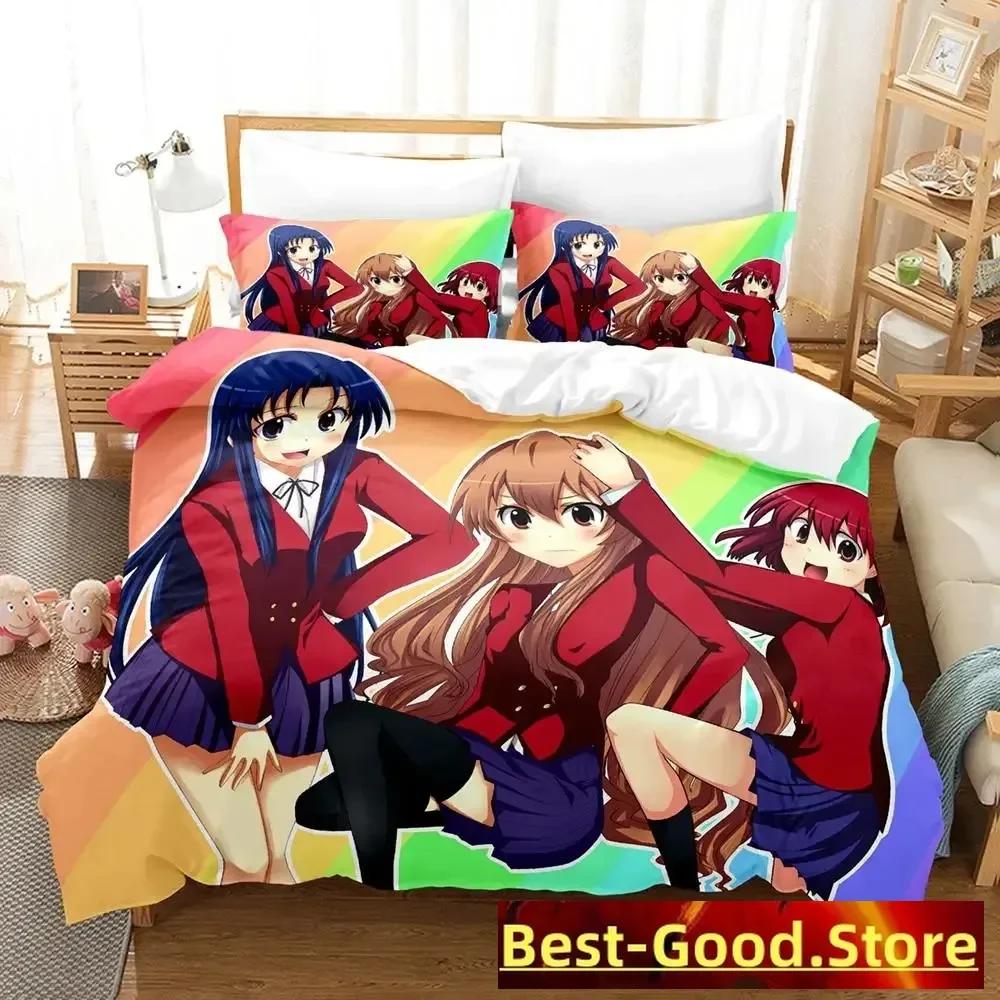

New Toradora Beding Set Single Twin Ful Quen King-Sized Dimensionsd Dimensions Bed Linen Set Adult People Kid Bedrom Duvetcover Sets 3D Print Anime 135*200cm Eu-Single