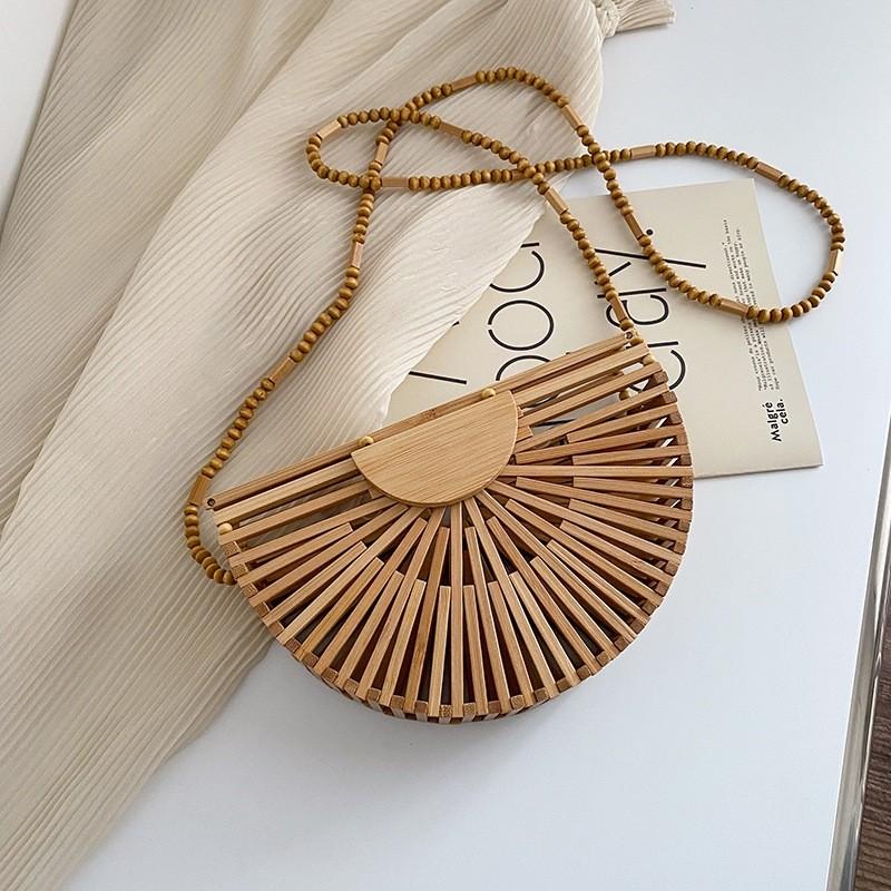 Woven Straw Bag For Women With Openwork Design Perfect For Beach And Casual Outings