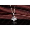 Hot Wholesale Fashion Four Leaves CZ Jewelry Set 925 Sterling Silver Pendant Necklace And Earrings Set For Women