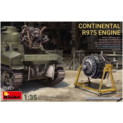 

Miniart 1/35 Scale Continental R975 Engine Plastic Model MA35321