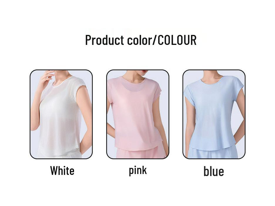 Damen Schnelltrocknendes Yoga & Lauf T-Shirt - Locker, Bequem, Figurschmeichelnd, Atmungsaktiv mit Kurzen Ärmeln für Sommer Fitness