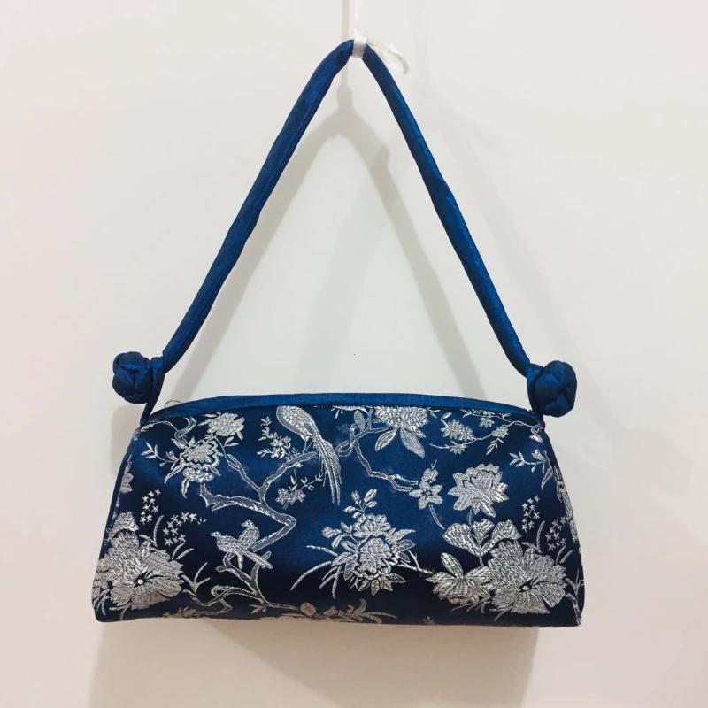 Vintage  Chinese Style Women Handbag   Fashion Luxury Embroidered Silk Bag Female Clutch Purses Sweet Shoulder Bag