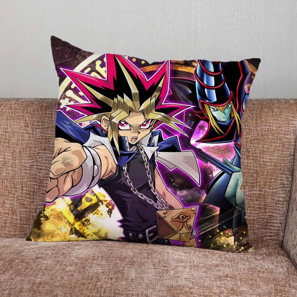 Anime Cool Yu Gi Oh Card Pillow Case For Home Bedroom Car Office Decoration Living Room Sofa Cushion Cover Suitable