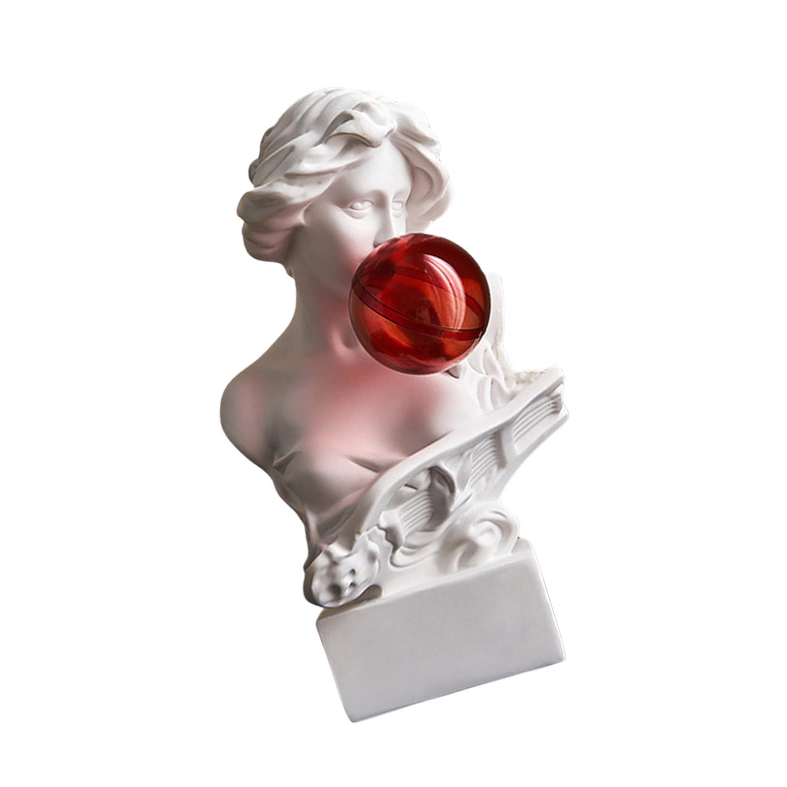 

Handcrafts Resins Bubble Blowing Sculpture Funny Greek Mythology Bust Figurine Desk Ornament for Collectors Home Decors S