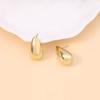Light luxury high-end matte hollow water drop stud earrings Simple, glossy, fashionable and versatile earrings