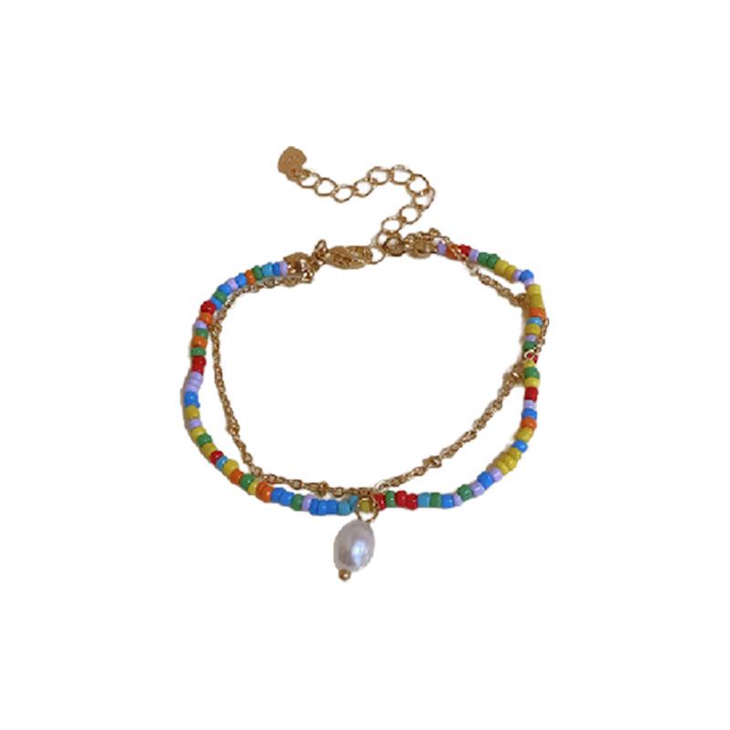 Sweet Drip Miyuki Bead Double-Layer Bracelet: Elegant, Versatile Hand Jewelry for Women’s Commuting Fashion