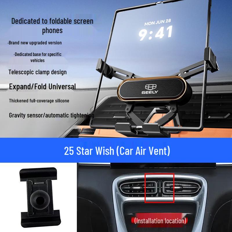 Custom Foldable Phone Holder for Geely Models: Emgrand, Boyue, Vision X1/X6, Jiaji, Binyue, Xingyue L, Xingyuan