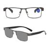 Fashionable Metal Frame Reading Glasses New Photochromic Presbyopia Glasses For The Elderly Anti Blue Light Optical Eyeglass