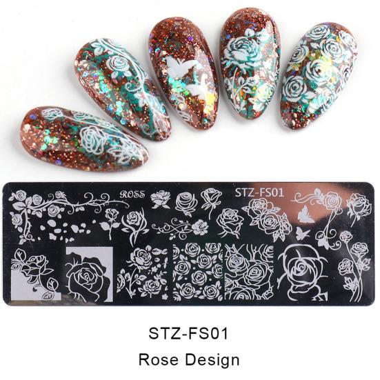 Nail Stamping Plate Various Patterns Clear Engraved Rust-Proof Polish Printing Flowers Nail Art