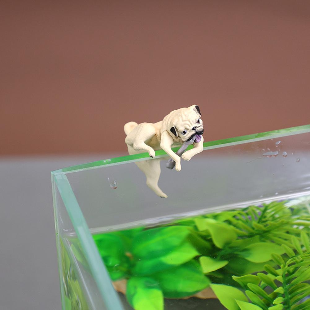 Handmade Cute Dog Resin Ornament Fall-resistant Layout Props For Aquarium Fish Tank Landscaping Decor
