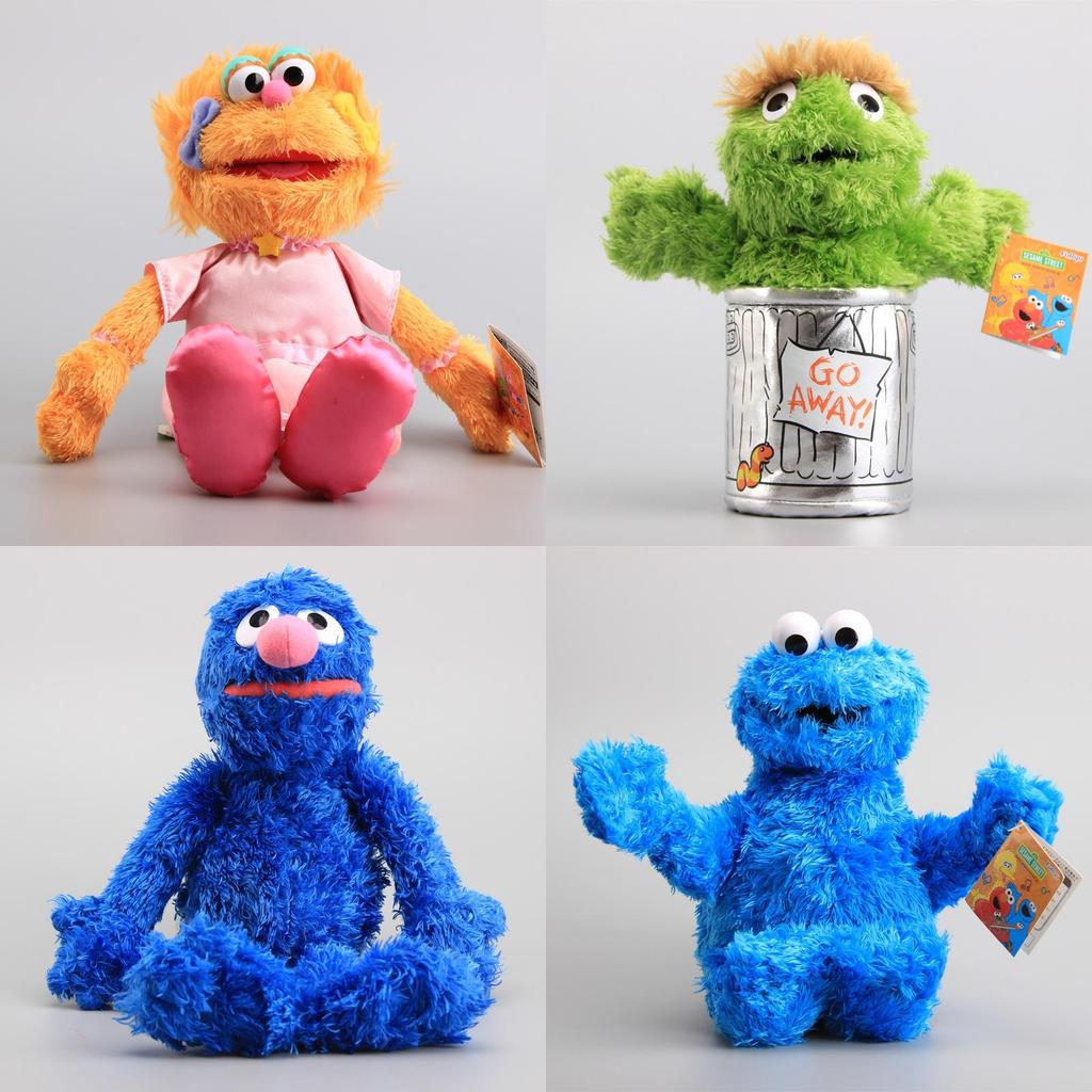 Pelúcia Rua Sésamo Elmo Zoe Ernie Oscar Cookie Grover Pássaro Nwt Brinquedos Conjunto Educacional e Envolvente
