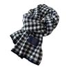 Pure Wool Blue Plaid Scarf Winter Thickened Warm Couple Scarf