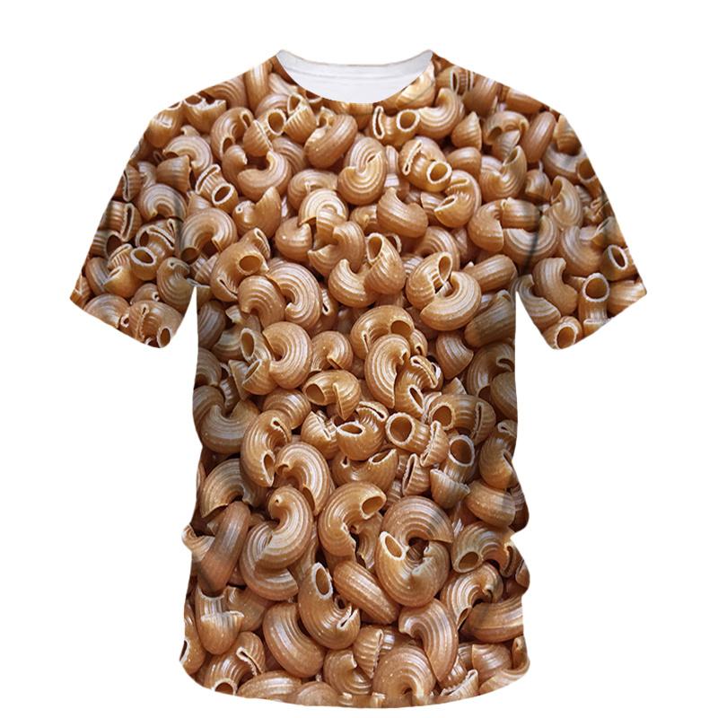 Creative Potato Chip 3d Printed T-shirt Summer Men's Short Sleeve Fashion Popcorn Noodles Graphic